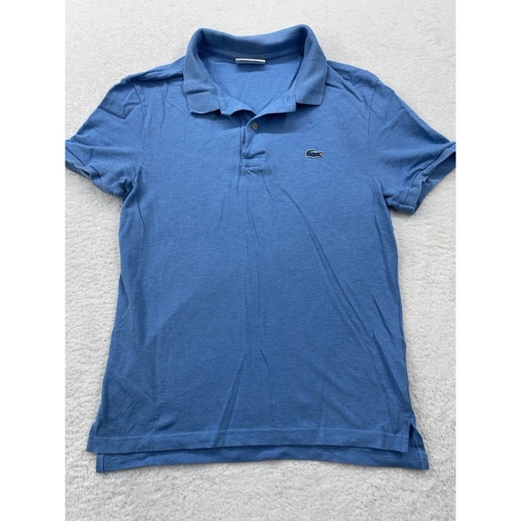 Lacoste Polo Shirt Men's Size 4 Blue Knit Golf Preppy Short‎ Sleeve - Picture 1 of 7